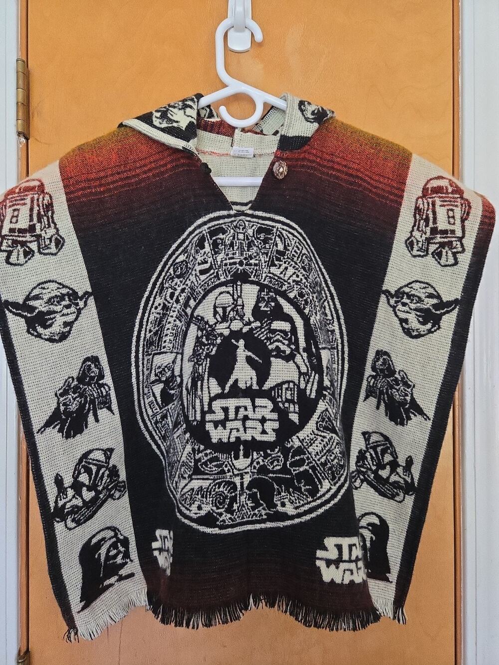 Inkas Ecuadorian Star Wars Alpaca Wool Fleece Poncho - Button up Kids NWOT